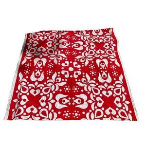 Vintage Ikea ' Anna Svanfeldt 2006 ' Red & White Cotton Canvas Fabric Scandi Tex